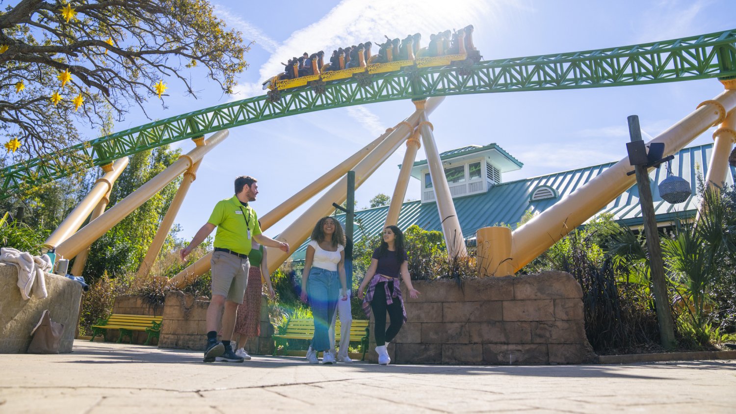 Group in front of Cheetah Hunt at Busch Gardens Tampa Bay