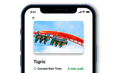 See attractions and wait times on the new mobile apps.