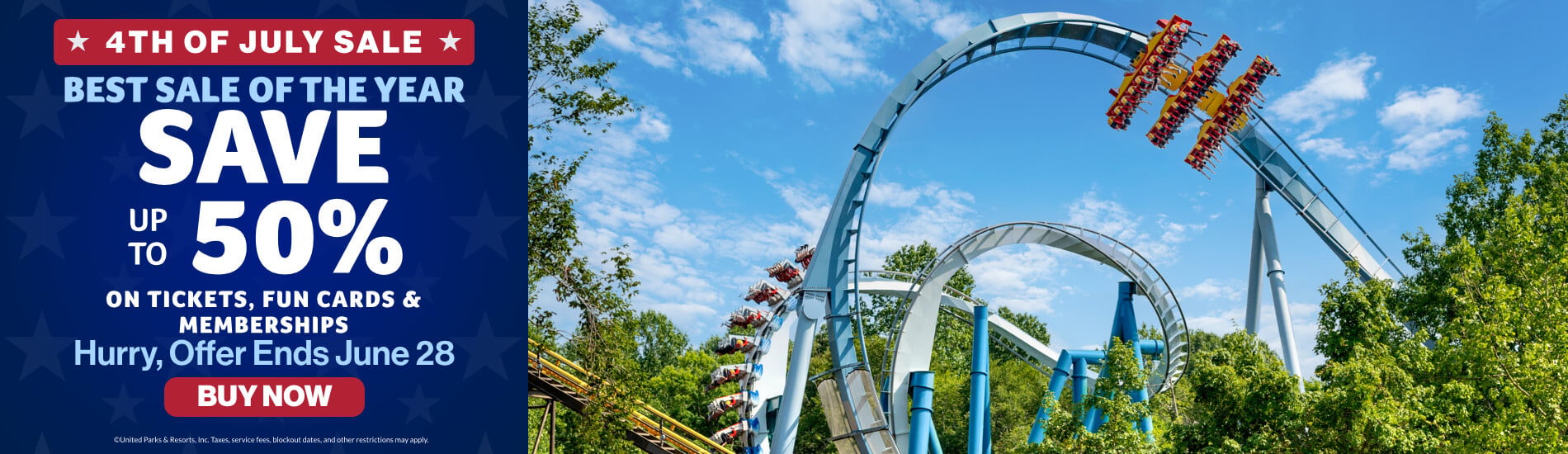 4th of July Sale: Save up to 50% on Tickets, Fun Cards & Memberships