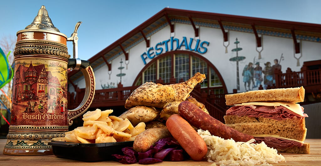 Enjoy traditional German foods as well as sandwiches, pizza, salads and more.