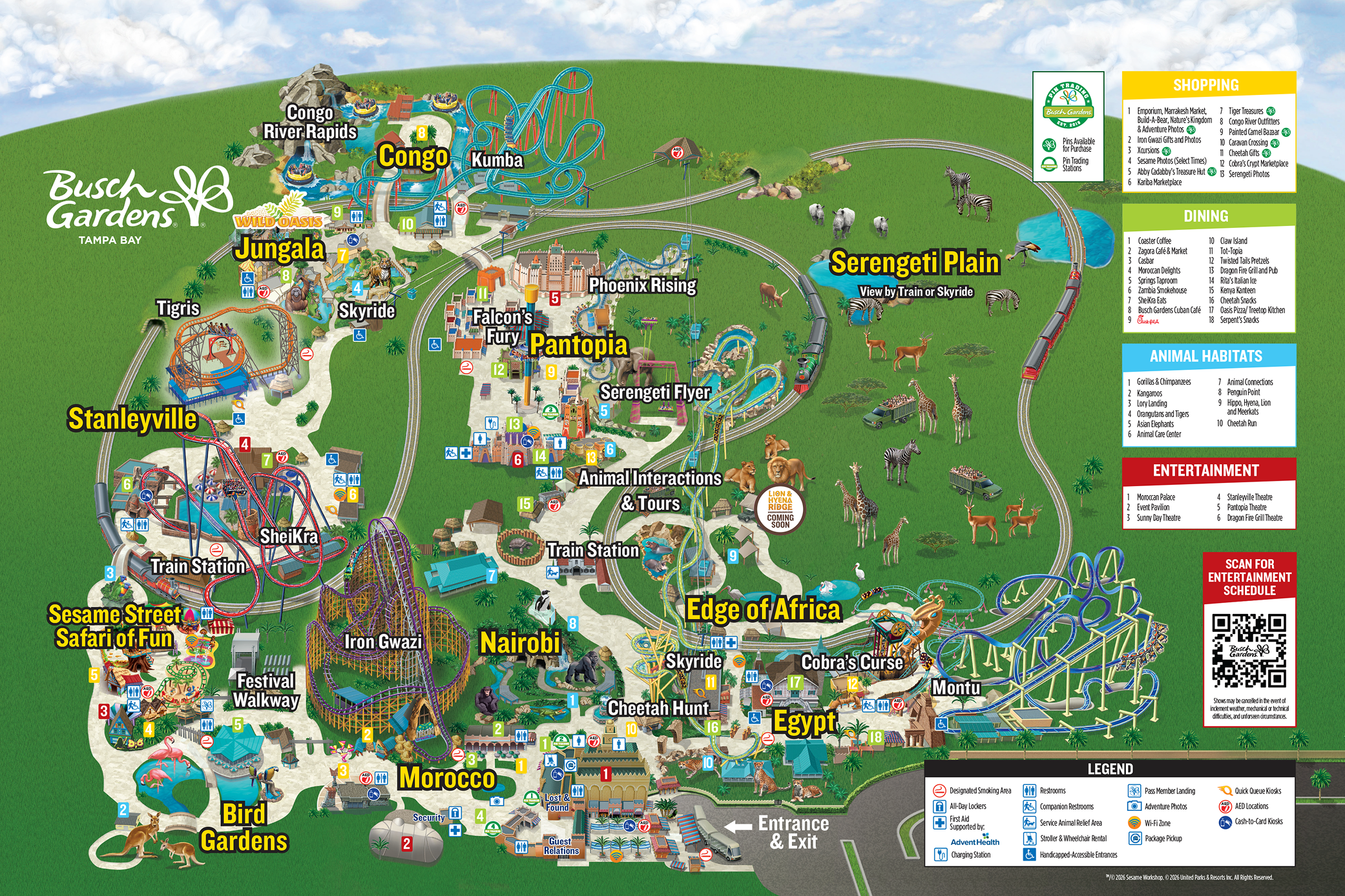 Map of Busch Gardens Tampa Bay