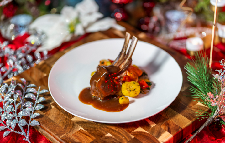 Roasted Lamb Rack at Busch Gardens Tampa Bay Christmas Town