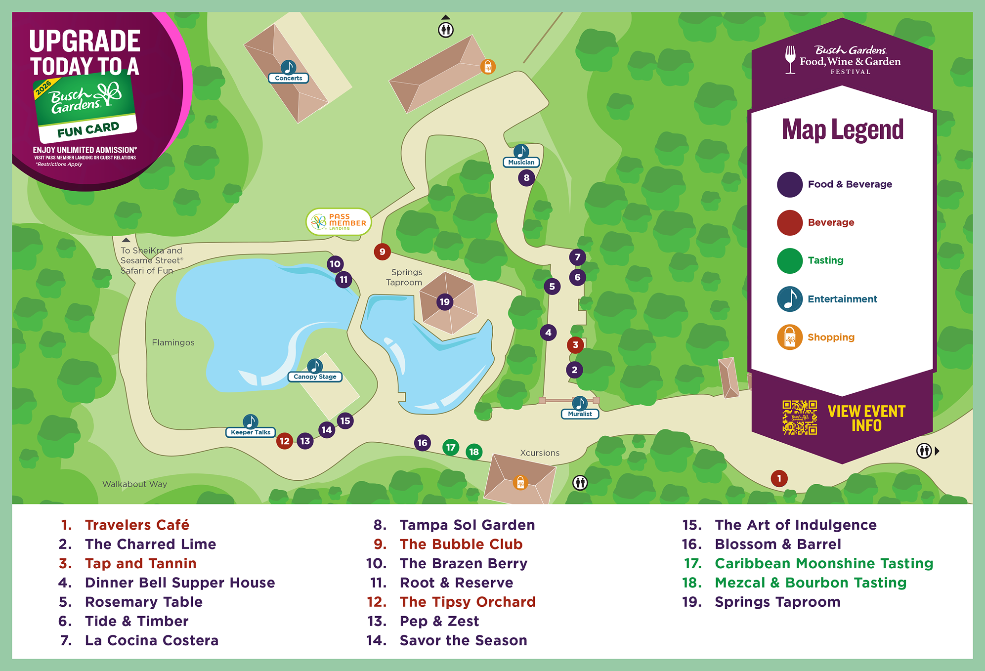 Busch Gardens Tampa Bay Food and Wine Festival Map