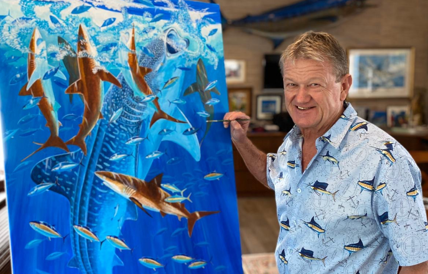 Guy Harvey painting sharks