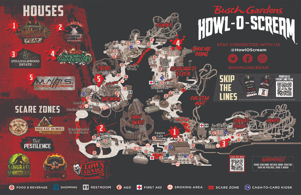 Map of Busch Gardens Tampa Bay