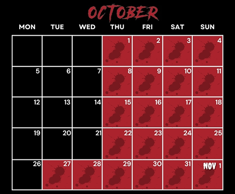 Howl-O-Scream October 2026 Calendar