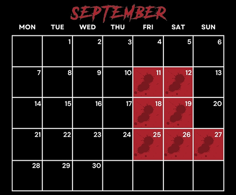 Howl-O-Scream September 2026 Calendar