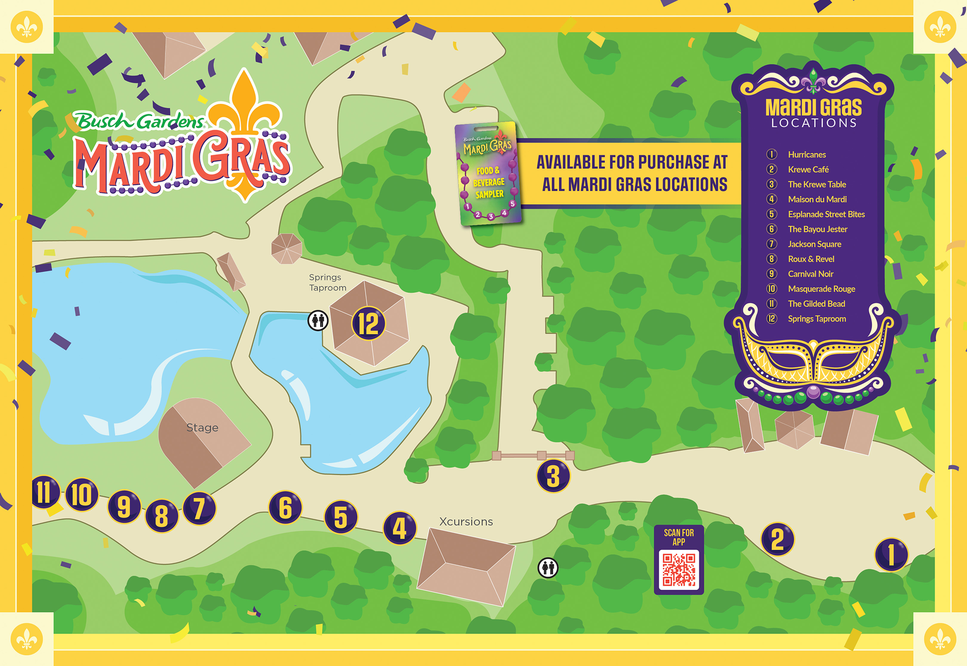 Busch Gardens Mardi Gras Event Map 2025