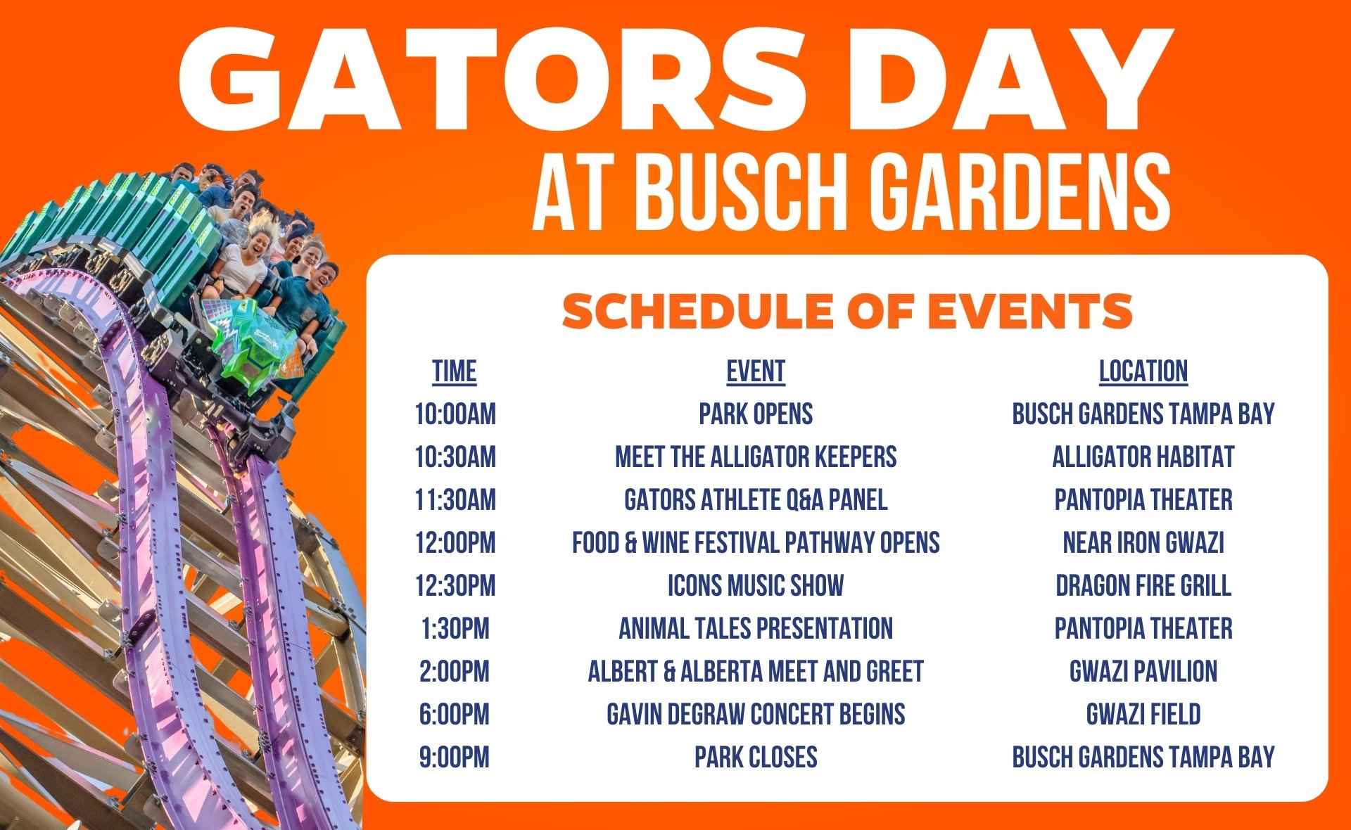 Gators Day Event Schedule