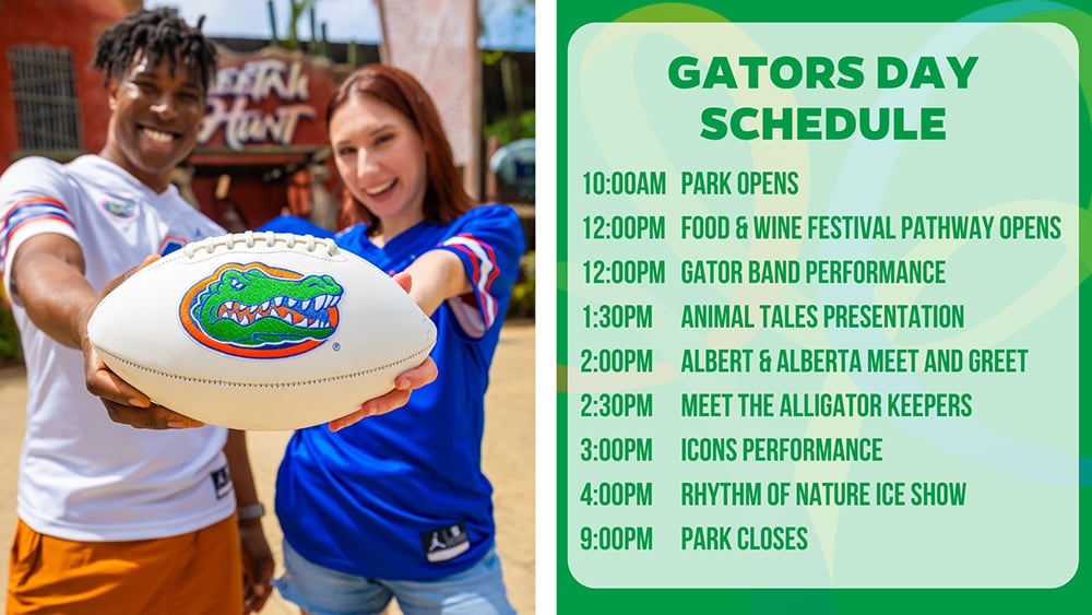 Gators Day Schedule at Busch Gardens Tampa Bay