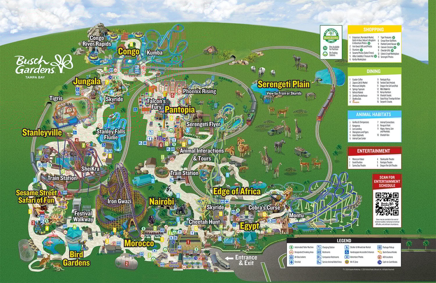 Map of Busch Gardens Tampa Bay