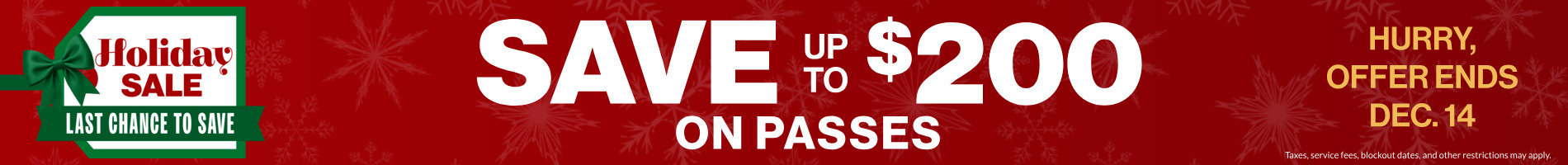 Save up to $200 on Passes