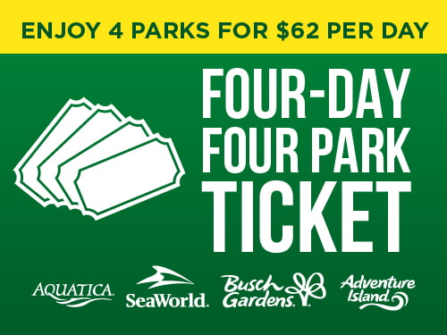 Enjoy 4 parks for $62 per day
