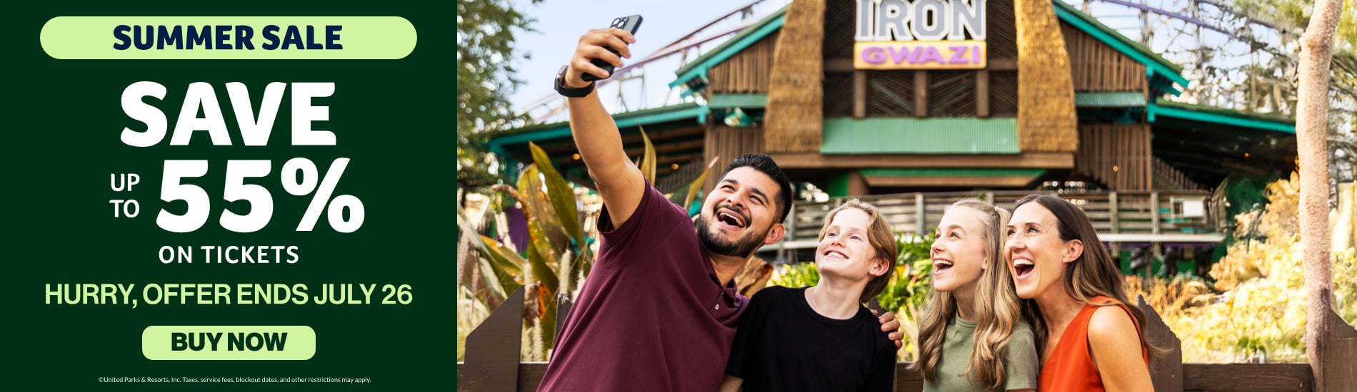 Summer Sale: Save up to 55% on Tickets