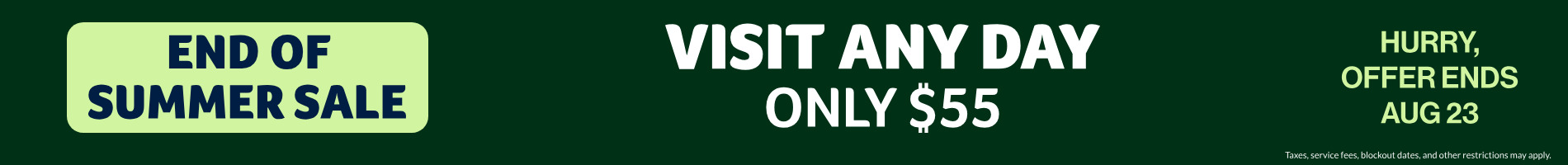 Visit Any Day! Only $55!