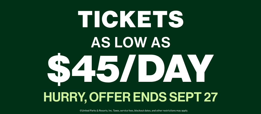 Tickets as low as $45/day