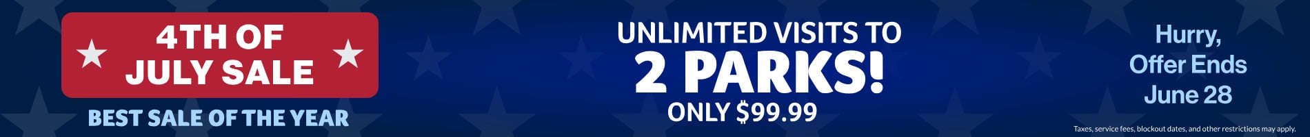 Unlimited Visits to 2 Parks! Only $99.99!