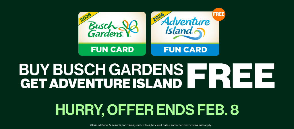 Buy a Busch Gardens Fun Card, get Adventure Island Free