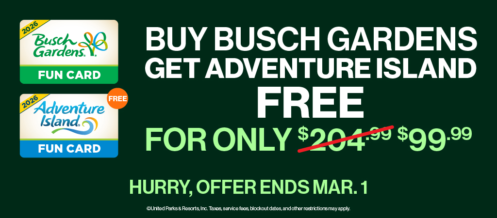 Buy Busch Gardens, Get Adventure Island Free