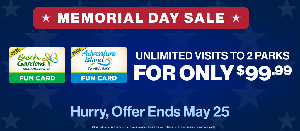 Unlimited Visits to 2 Parks for only $99.99