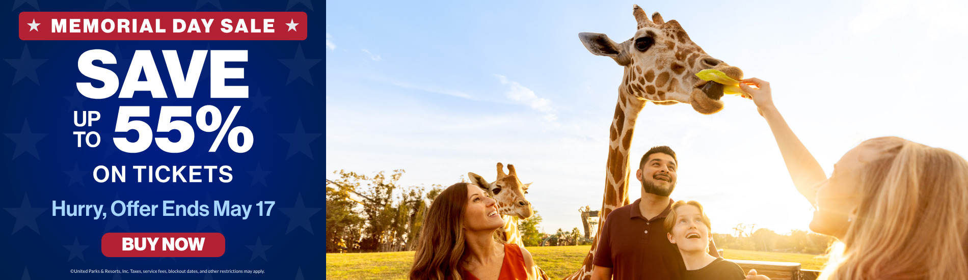 Save up to 55% on Tickets