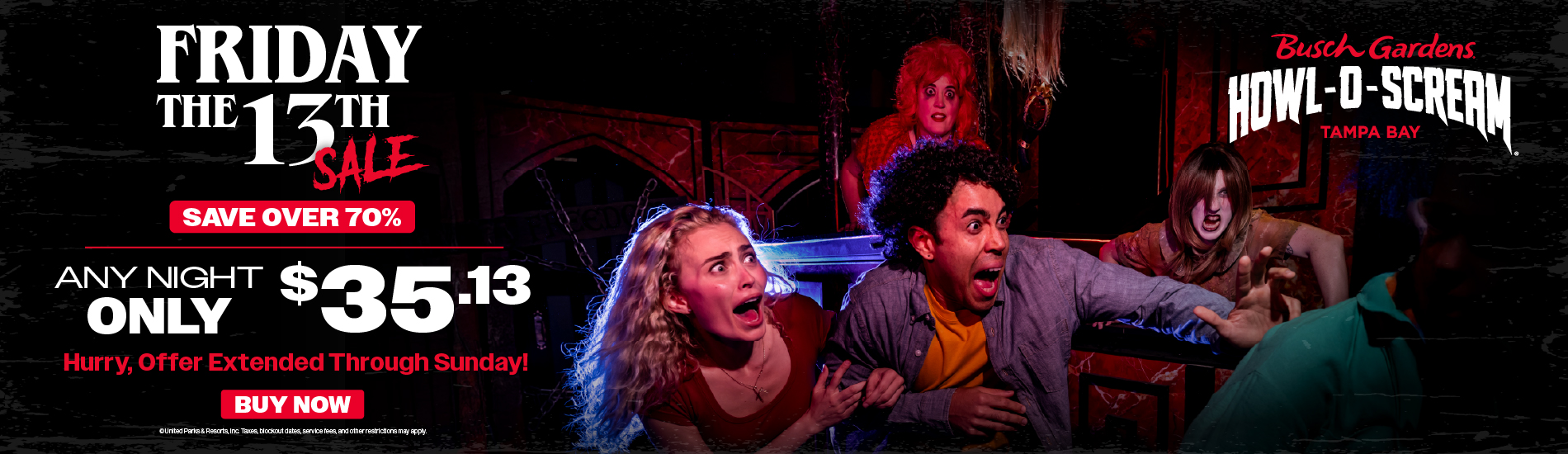 Friday the 13th Sale - Save over 70% - Any Night only $35.13