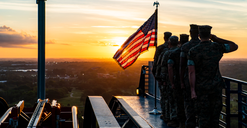 Busch Gardens Tampa Bay celebrating veterans with a special National Anthem ceremony.