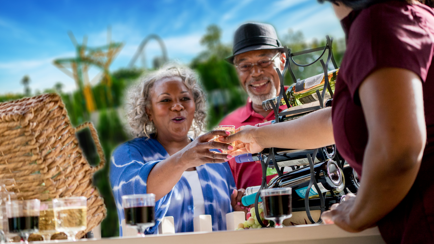 Busch Gardens Tampa Bay Couple Enjoying Wine