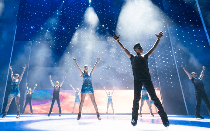 Ice skating performers during the Turn It Up! show