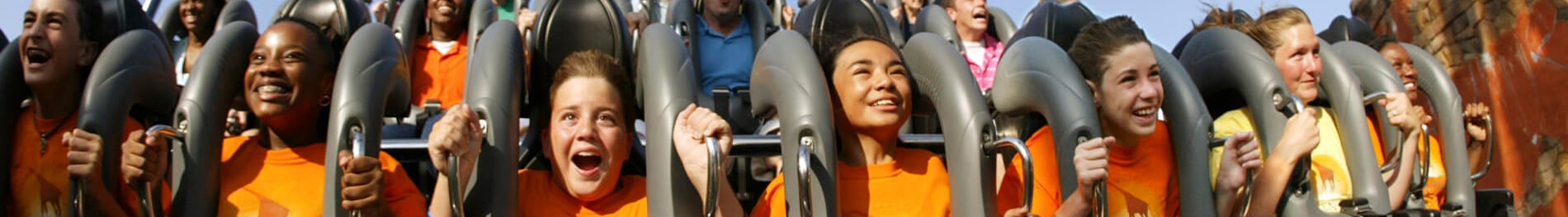 A Youth Group riding SkeiKra at Busch Gardens Tampa Bay.