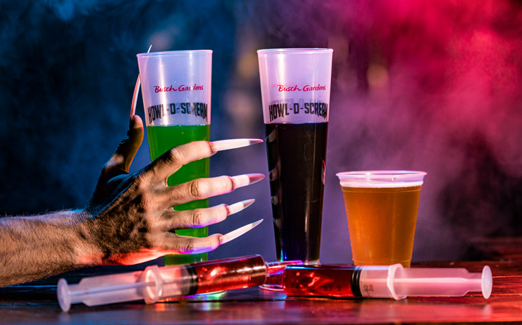 Drinks available at the all-new Blood Bar