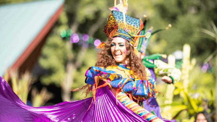 Mardi Gras Performer in parade