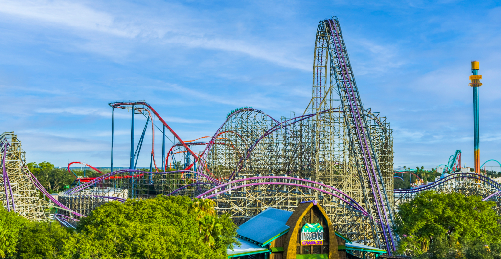 An overhead look of Busch Gardens Tampa Bay.
