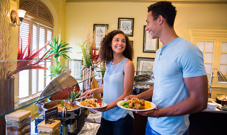 Enjoy a delicious seasonal buffet at Serengeti Overlook Restaurant at Busch Gardens Tampa Bay