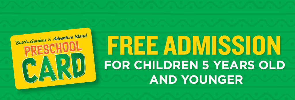 Free Preschool Card | Busch Gardens Tampa Bay