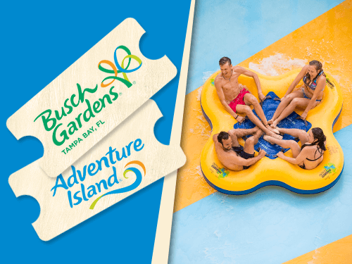 Enjoy one visit to Busch Gardens Tampa Bay and one visit to Adventure Island with this discounted Multi-Day Ticket