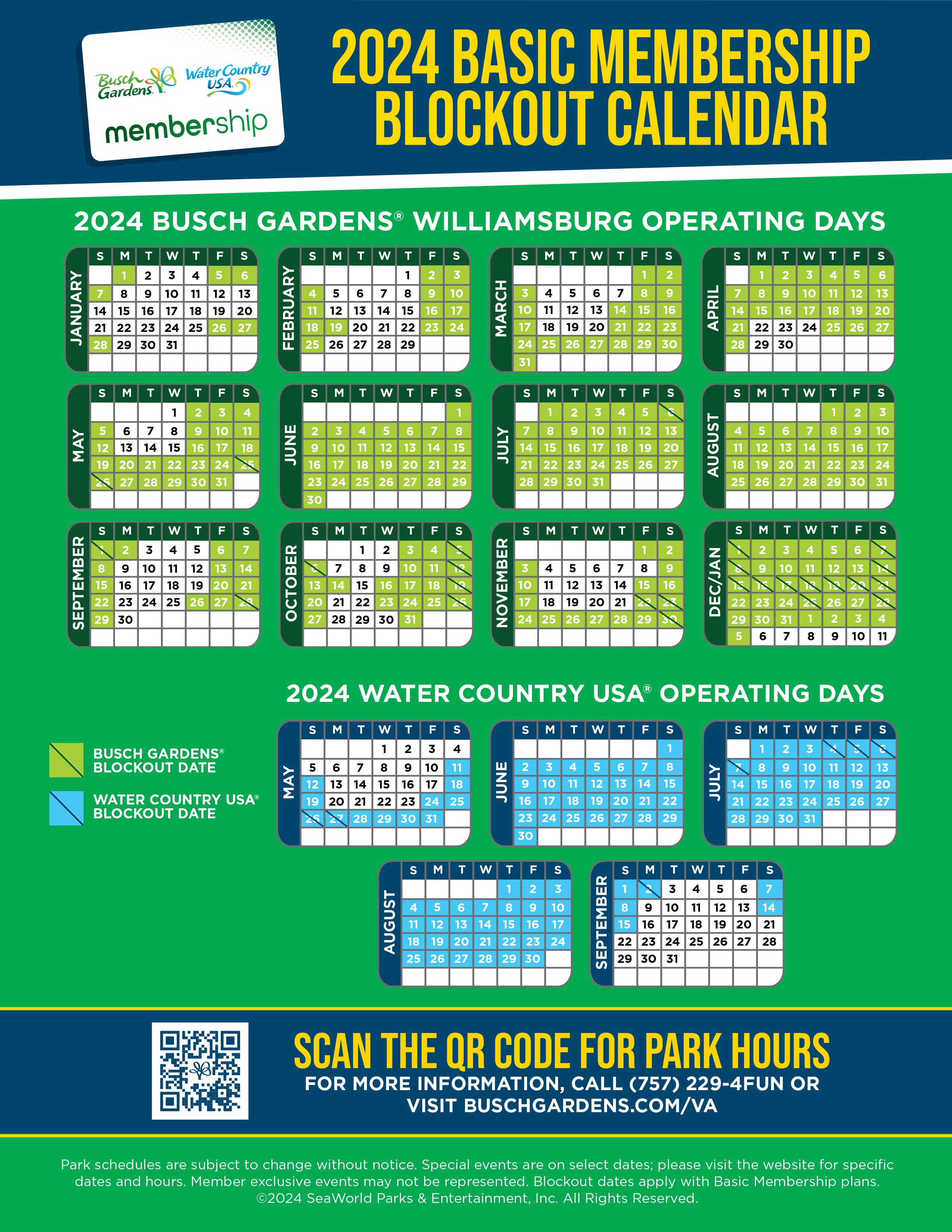 Busch Gardens Williamsburg Blockout Schedule