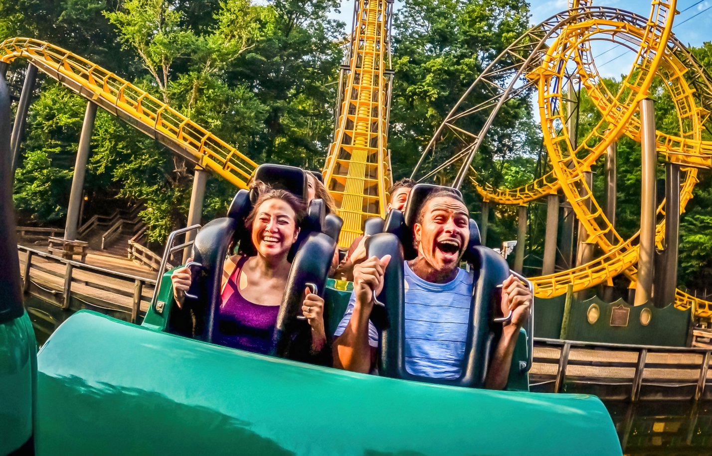 People riding Loch Ness Monster