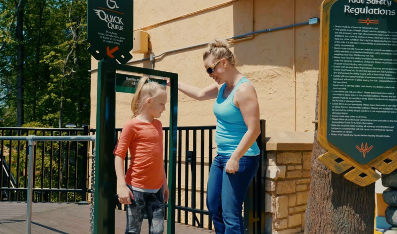 A child getting their height checked