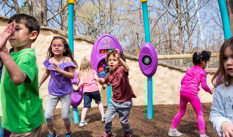 5 children in a play area