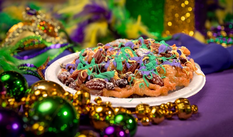 Mardi Gras Funnel Cake