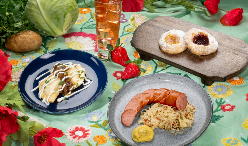 Food offerings at the Poland booth at Busch Gardens Williamsburg Food & Wine festival