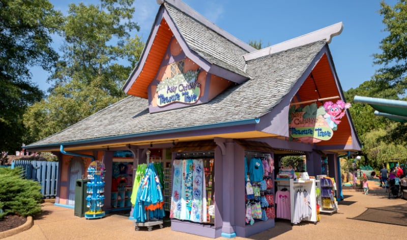 Outside a merchandise location at Busch Gardens Williamsburg