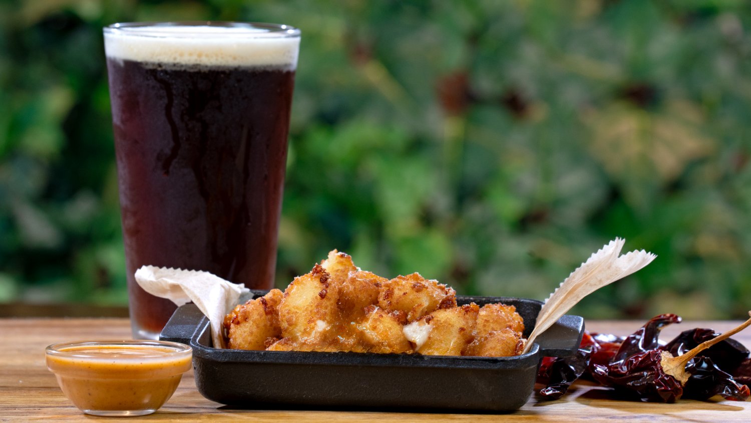 Cheese Curds served with a chipotle ranch