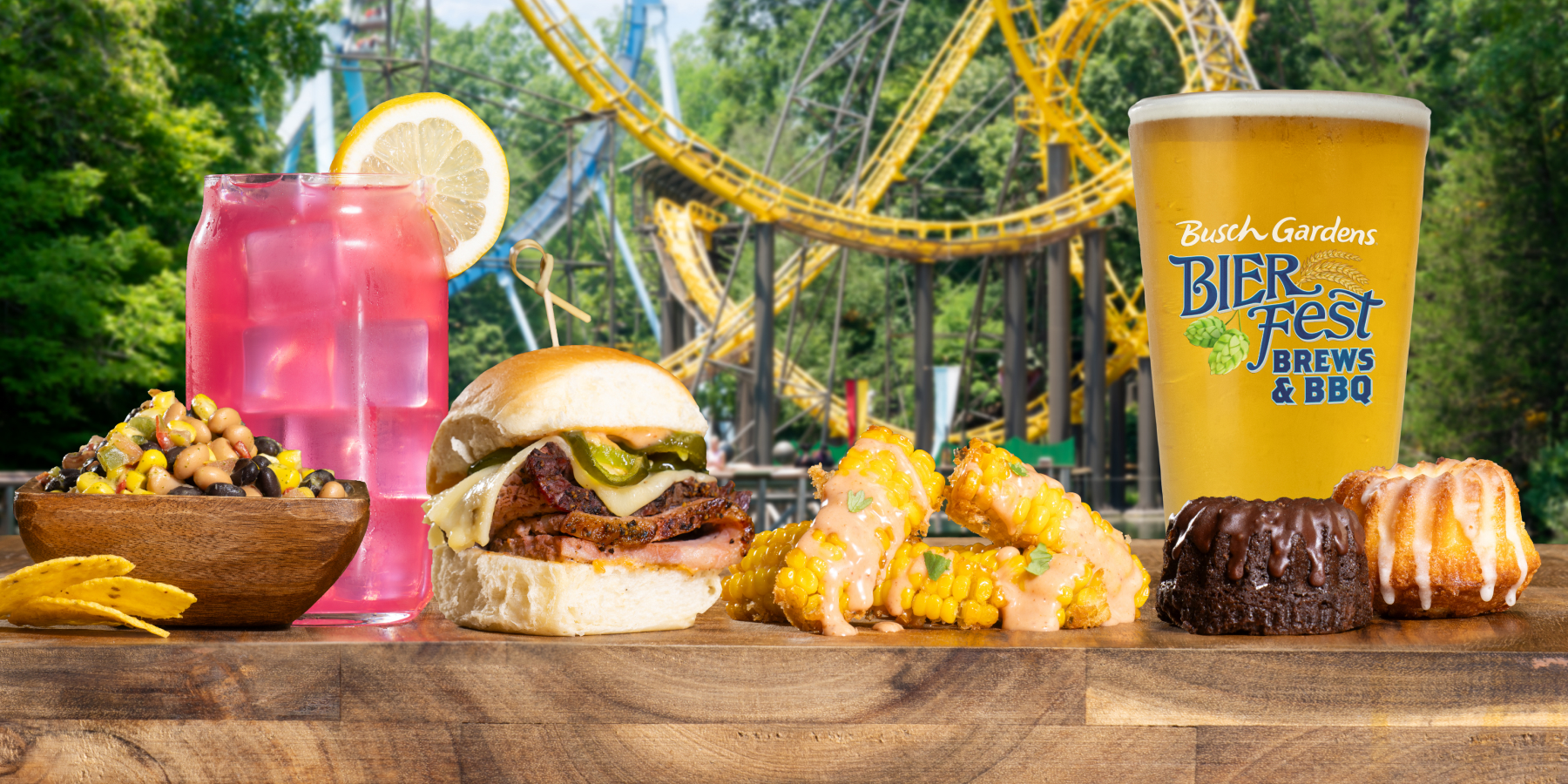 Food offerings at Busch Gardens Williamsburg Bier Fest Brews & BBQ