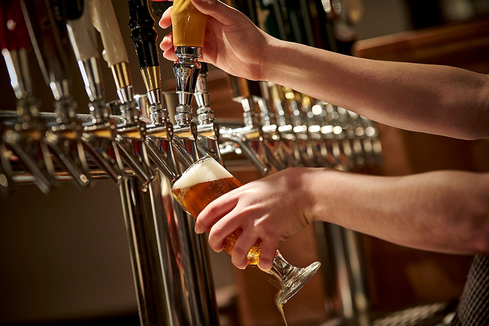 Pouring beer