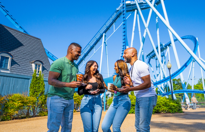 Group in front of Griffon at Busch Gardens Williamsburg