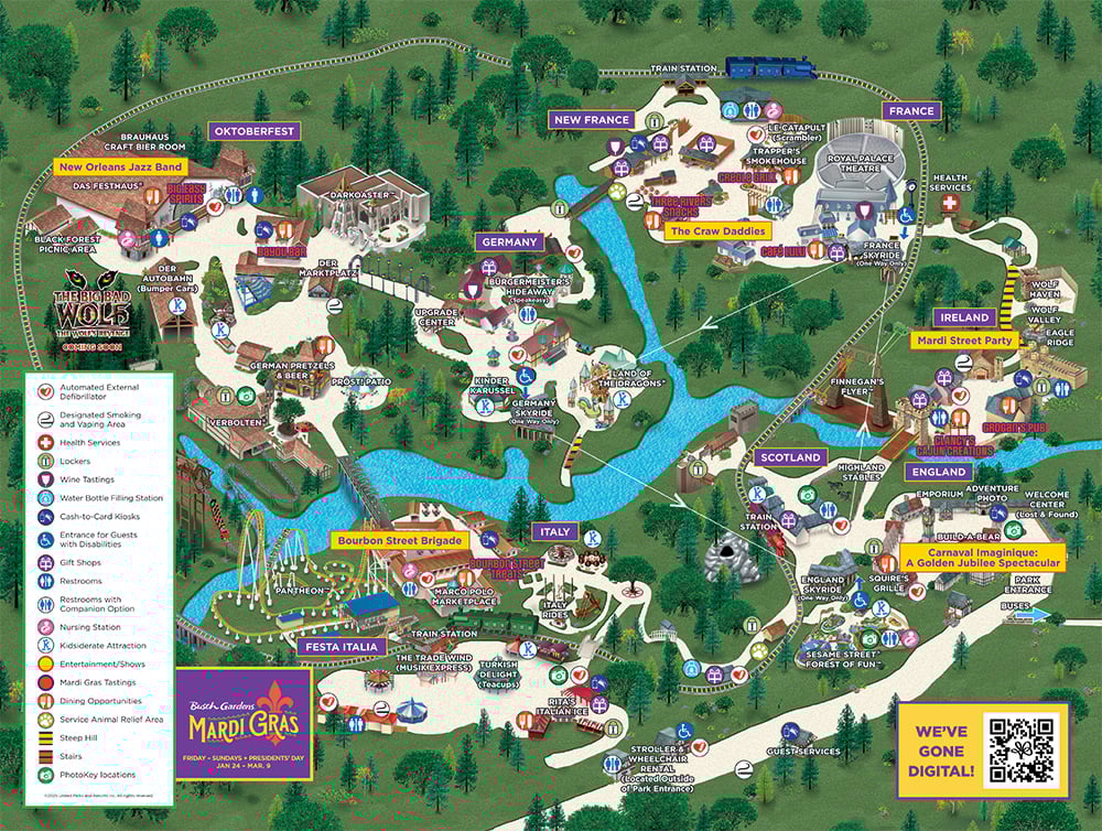 Busch Gardens Williamsburg Mardi Gras Map