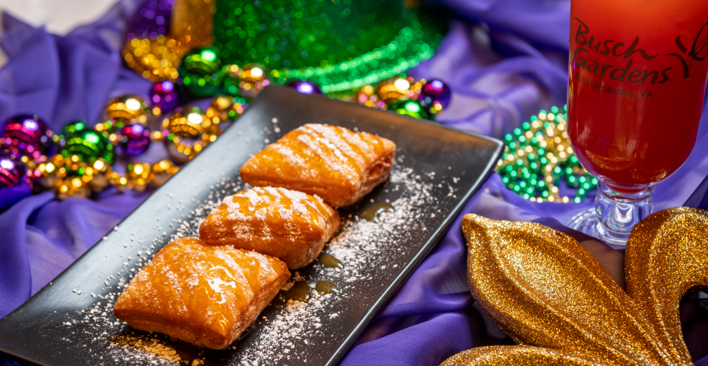 Beignets at Busch Gardens Williamsburg Mardi Gras