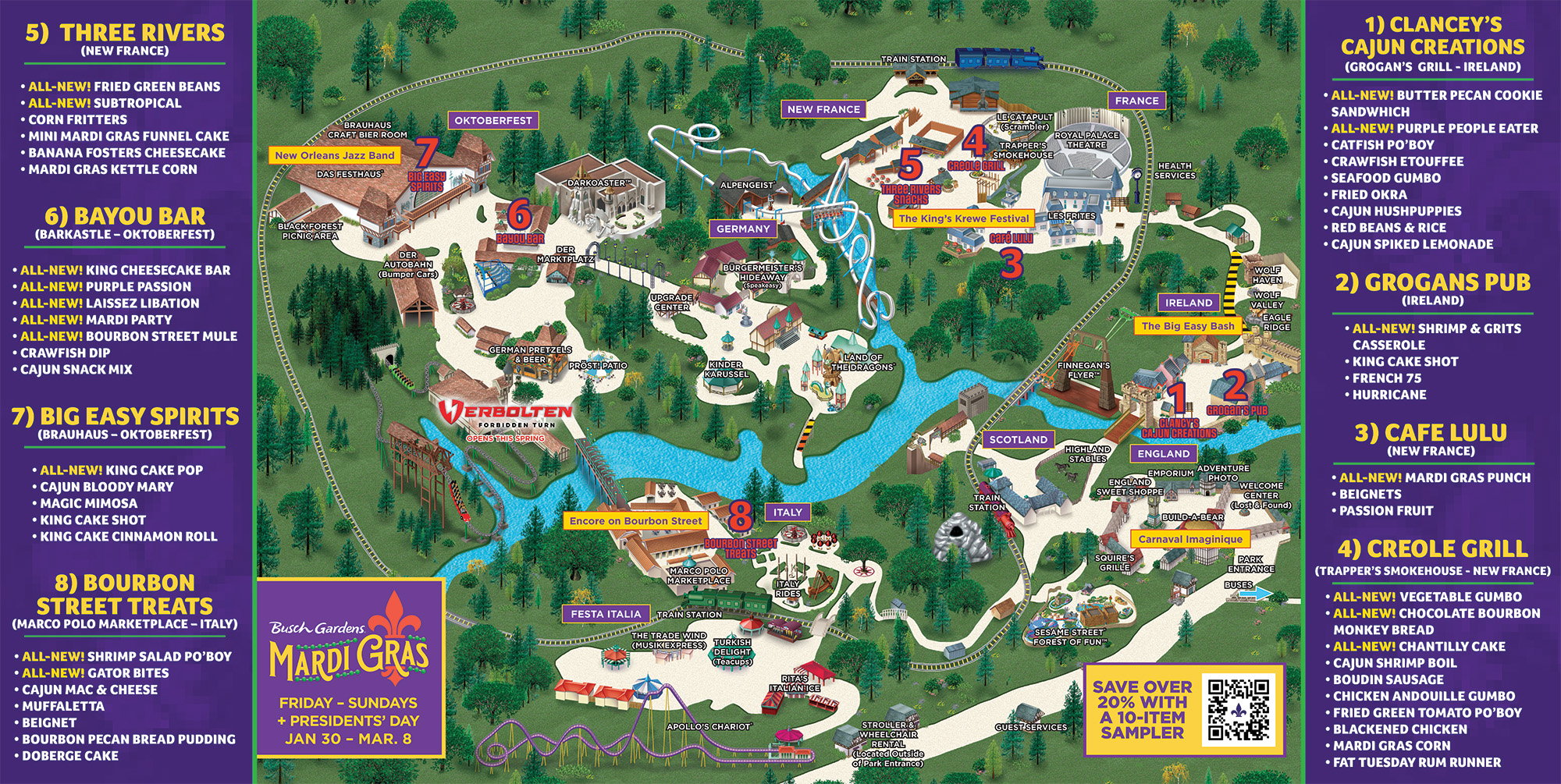 Busch Gardens Williamsburg Mardi Gras 2026 Map
